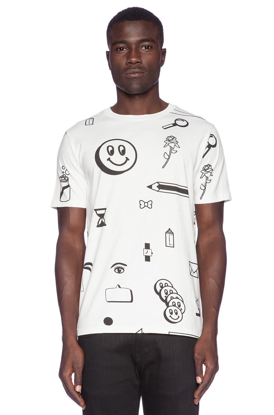 Lazy Oaf Clip Art Tee in White | REVOLVE