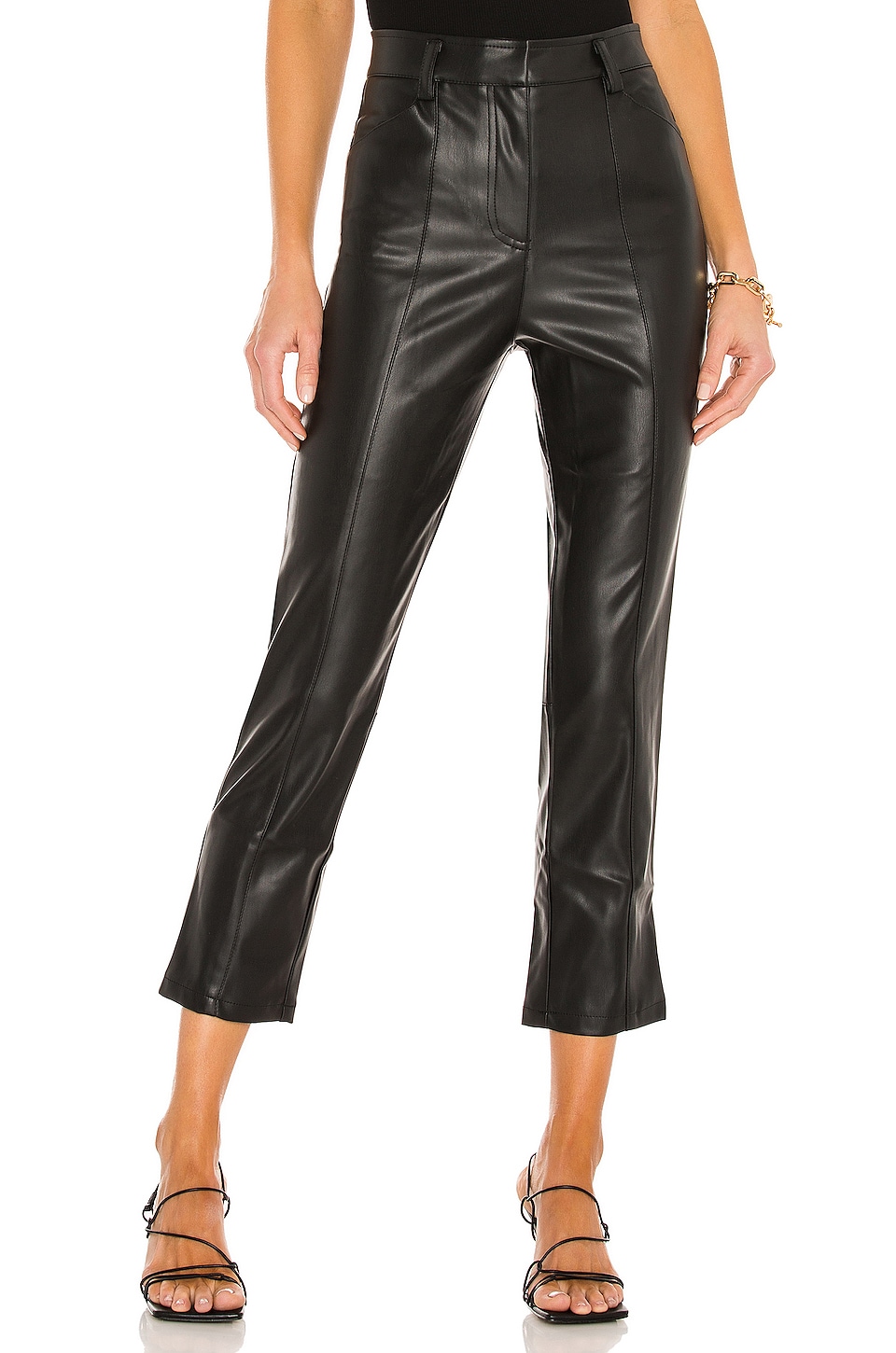 LBLC The Label Jen Faux Leather Trouser in Black