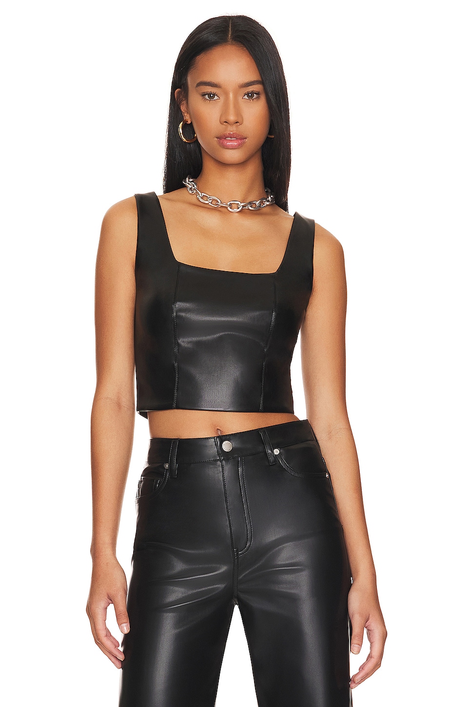 LBLC The Label Benny Faux Leather Bustier in Black