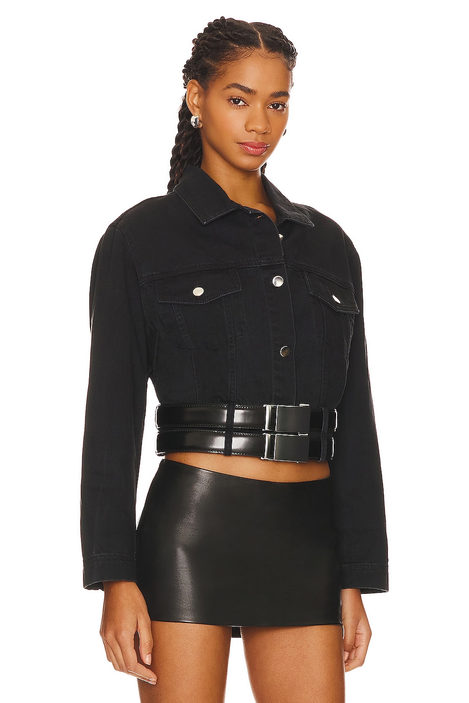 LADO BOKUCHAVA Rave Denim Jacket in Charcoal | REVOLVE