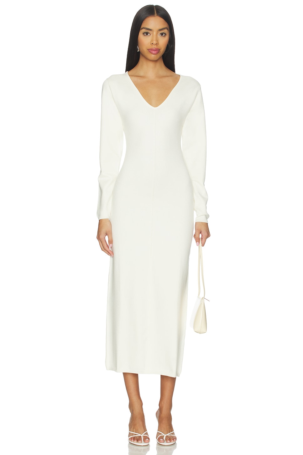 ivory midi dress formal Gia Bandage Knit Midi Dress / Ivory | MESHKI main image 0