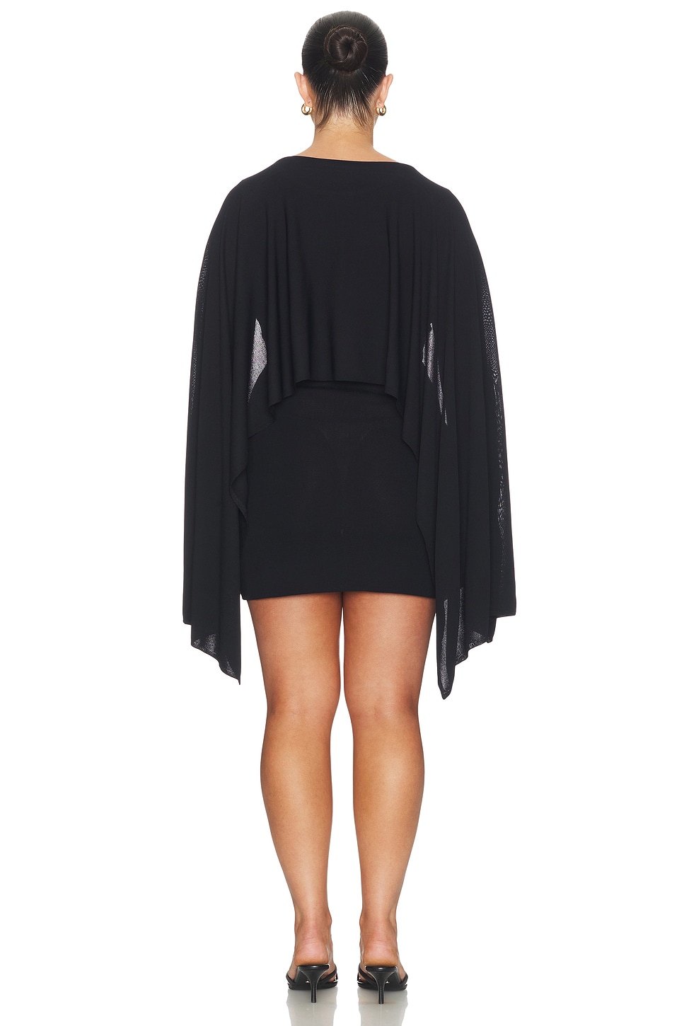 L'Academie Nasim Knit Cape Mini Dress in Black | REVOLVE