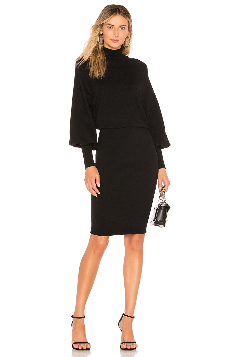 Astr The Label Abilene Turtleneck Long Sleeve Sweater Midi Dress - Xs