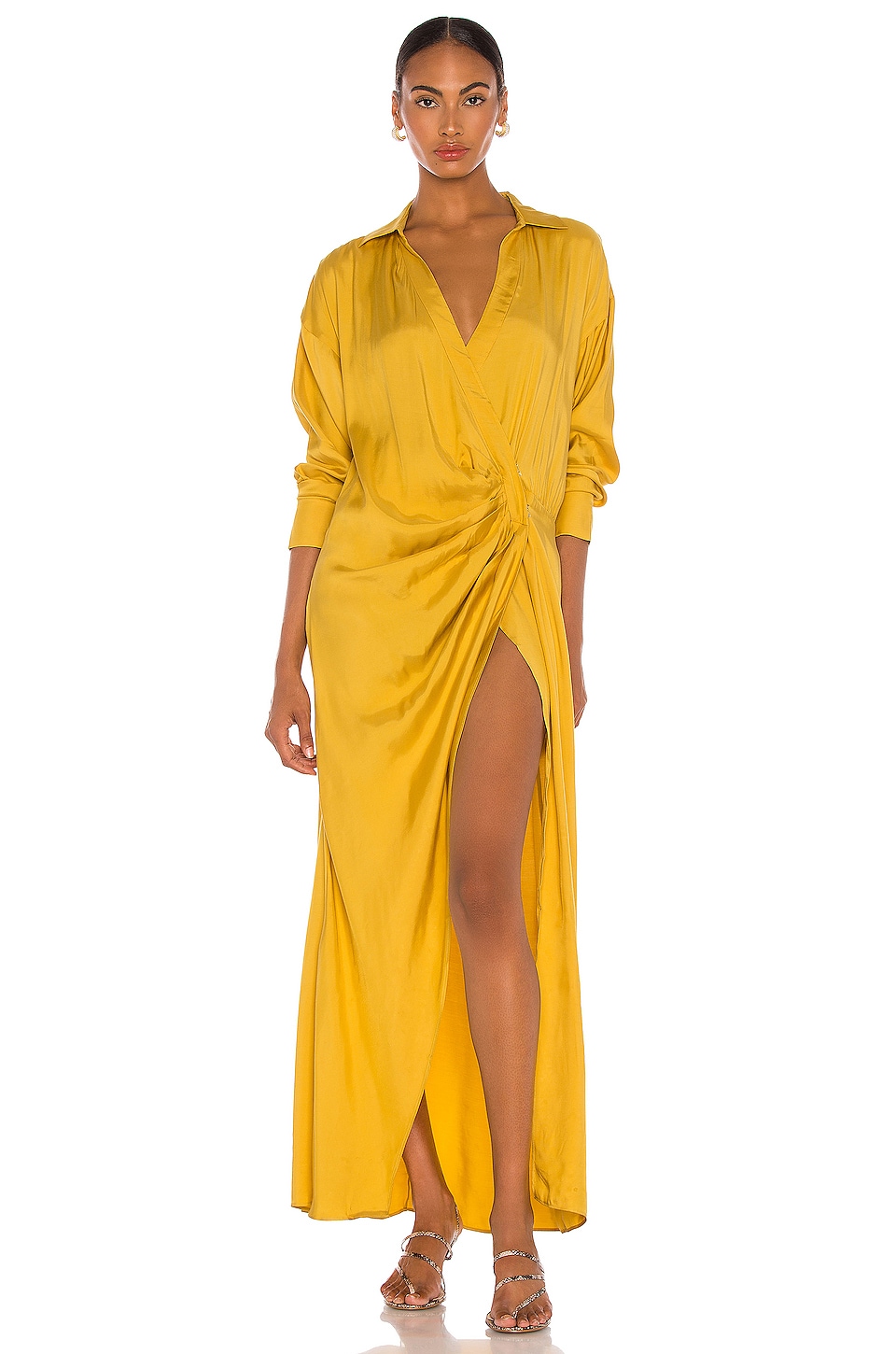 mustard yellow long dress