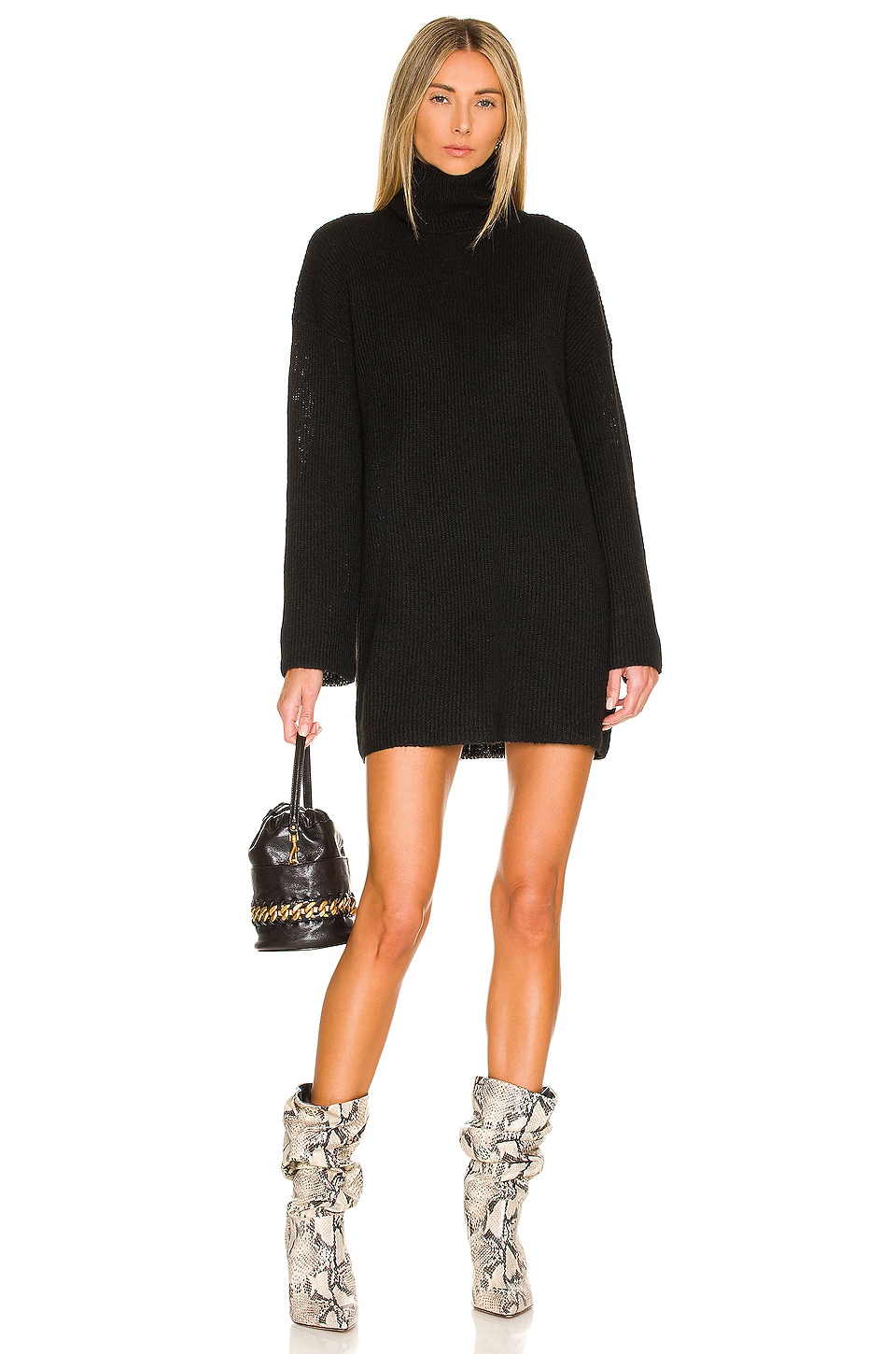 L'Academie Sable Sweater Dress in Black