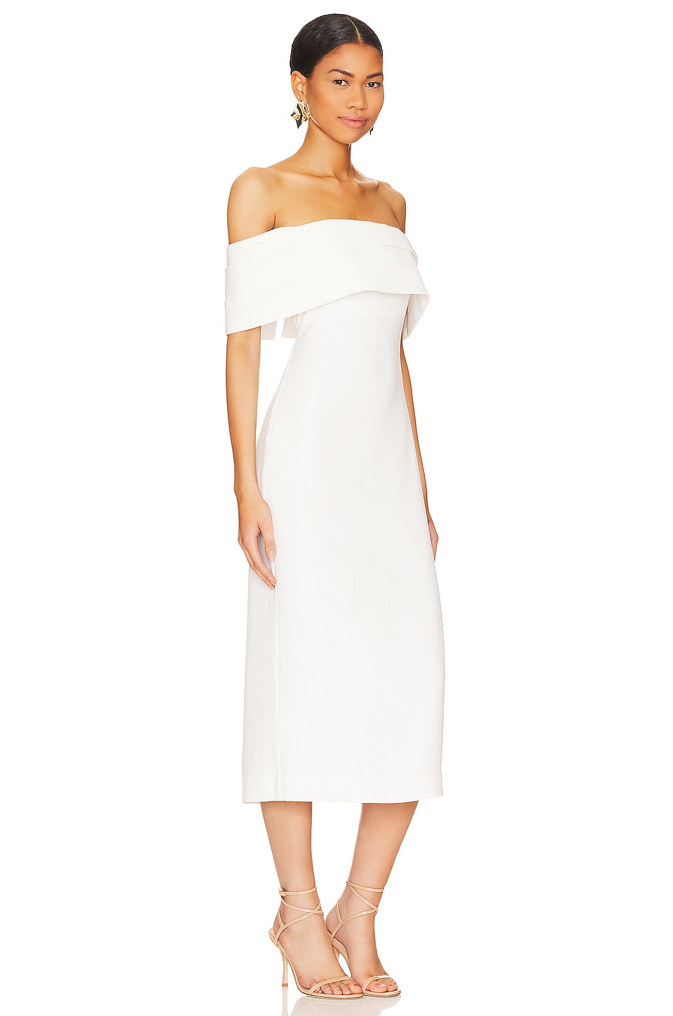 L'Academie Cohen Midi Dress in White