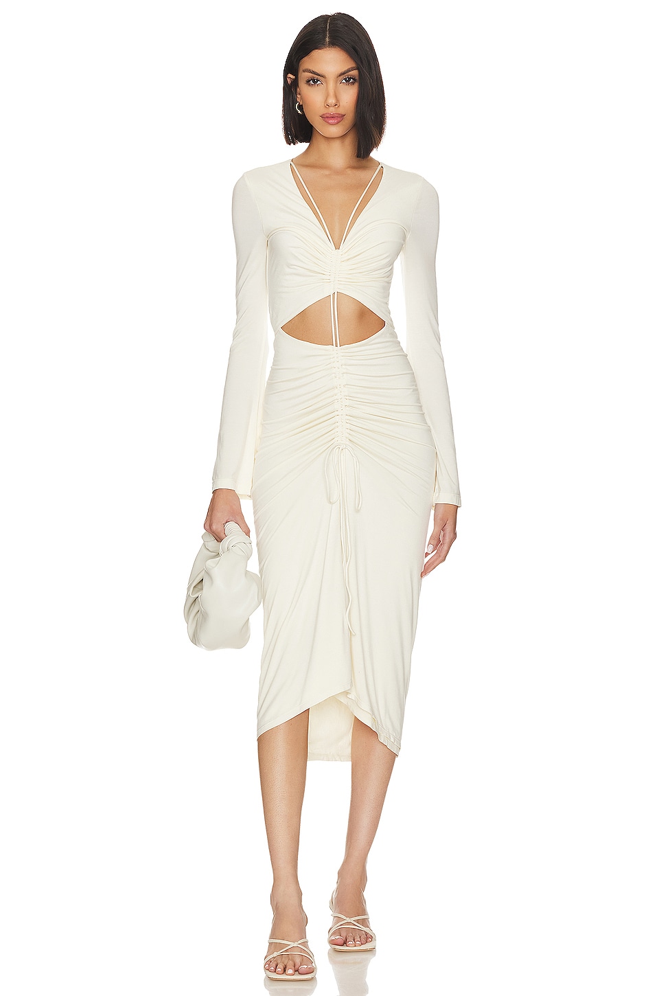 L'Academie x Jetset Christina Norae Midi Dress in Soft White
