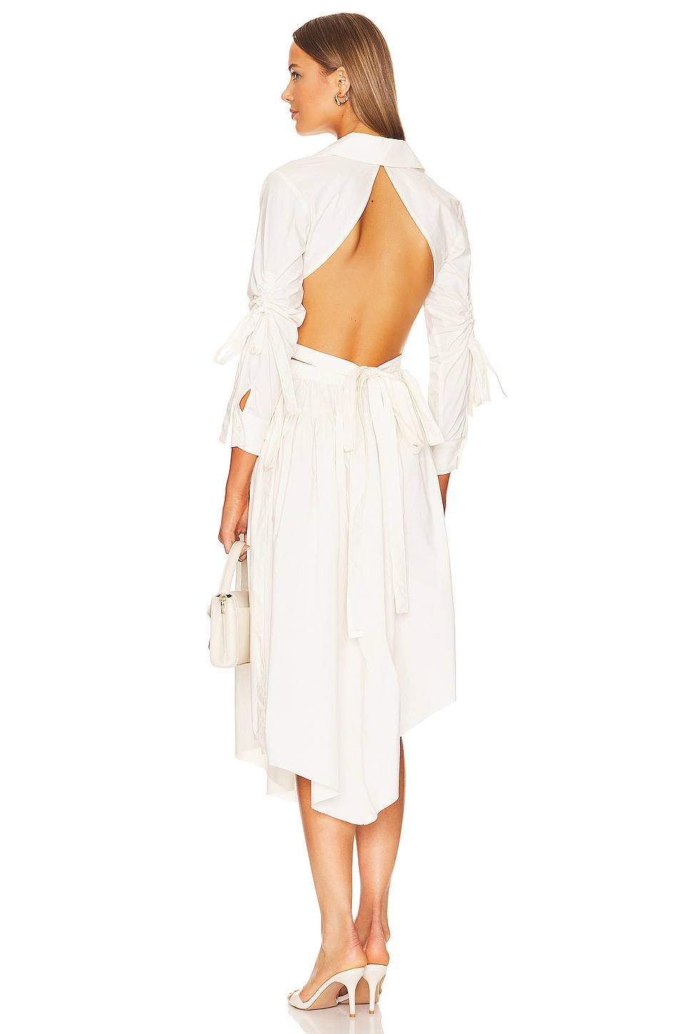 SIMKHAI Amory Cape Dress in Ivory