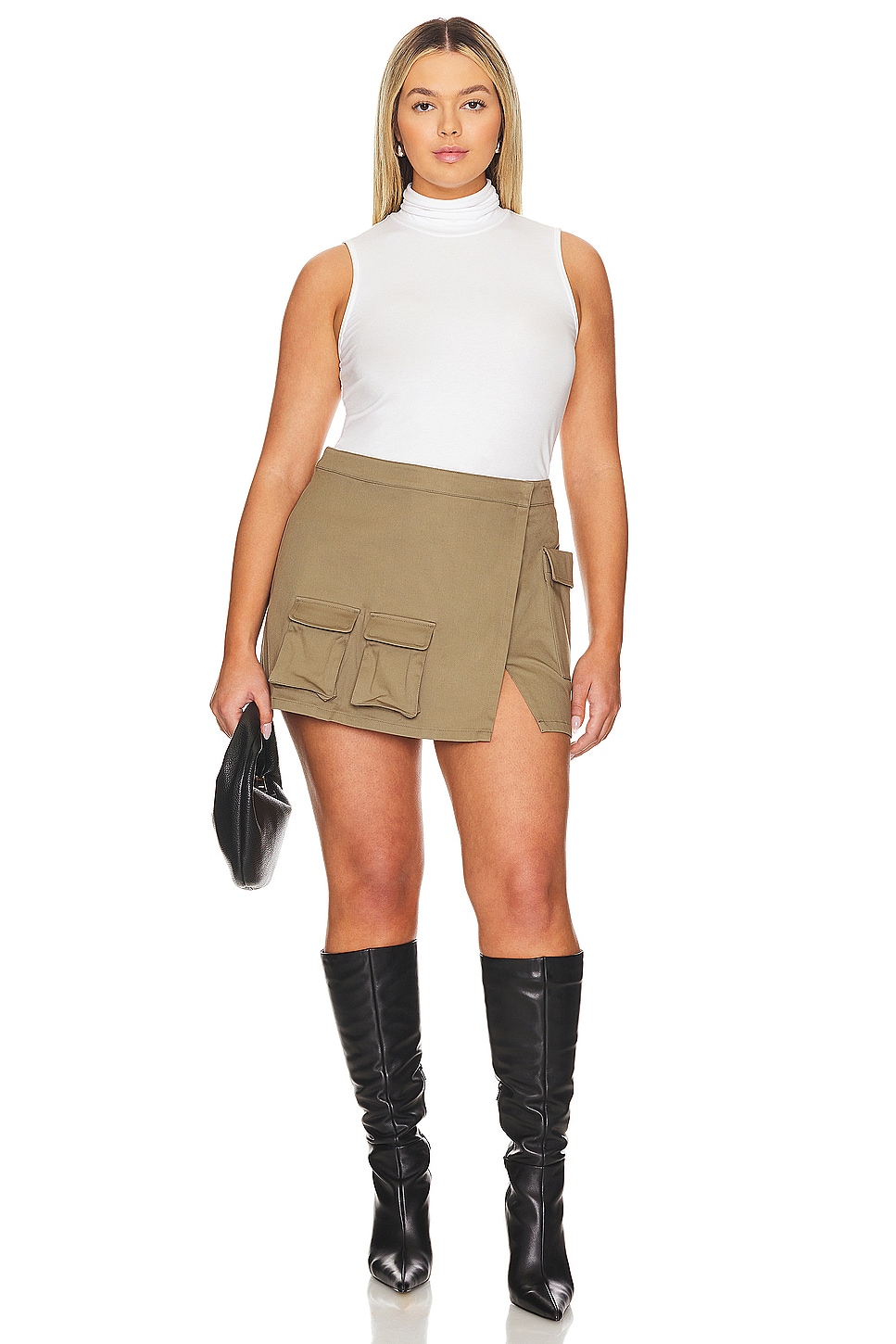 by Marianna Ashlia Stretch Cotton Mini Skort - Thumbnail 6