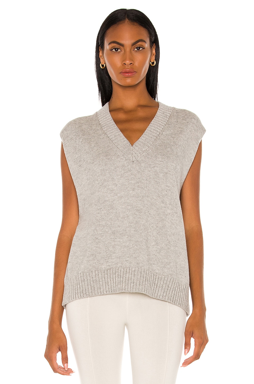 revolve.com | favorite L'Academie Oversized Sweater Vest in Heather Grey
