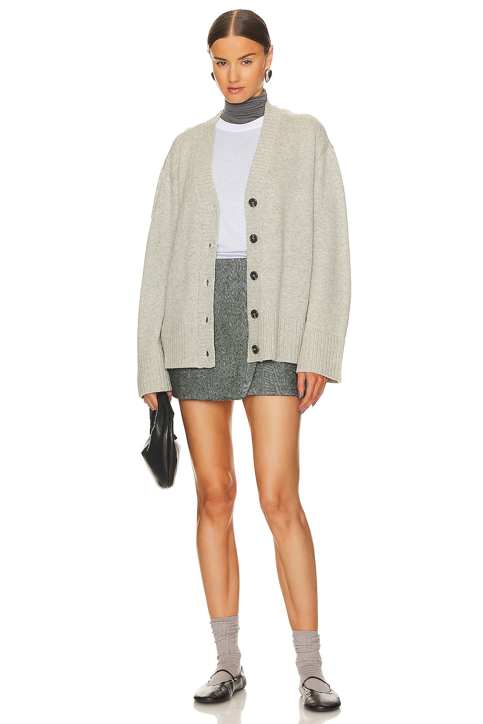 L'Academie Nalo Cardigan in Light Heather Grey | REVOLVE