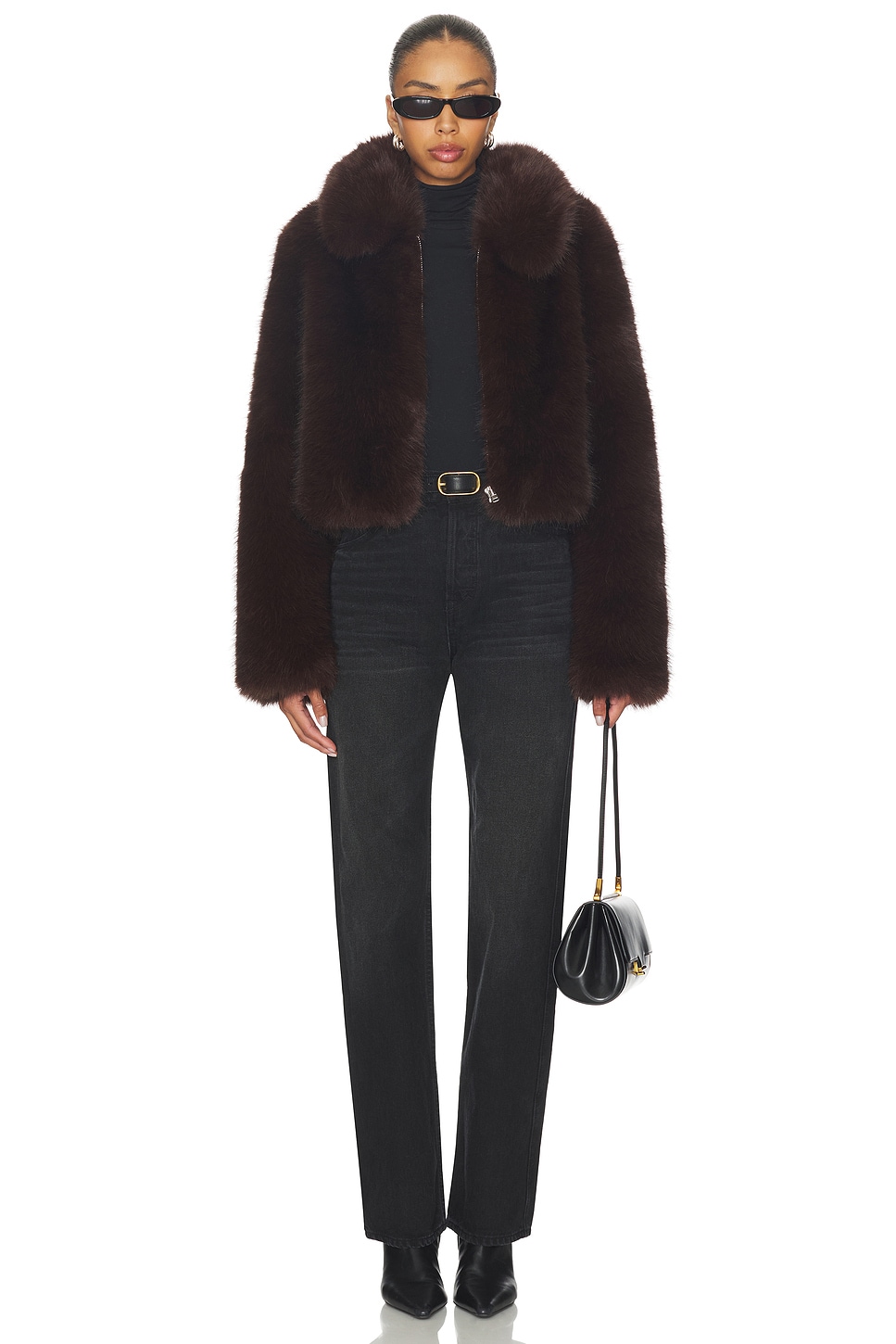 L'Academie by Marianna Savoie Faux Fur Jacket in Dark Brown | REVOLVE