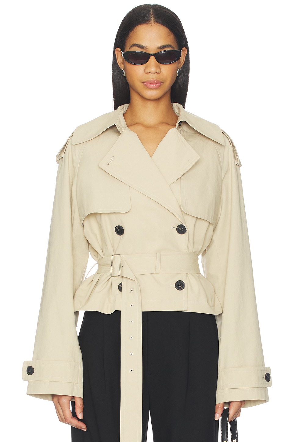 The Kimmi Cropped Trench Jacket by L'Academie