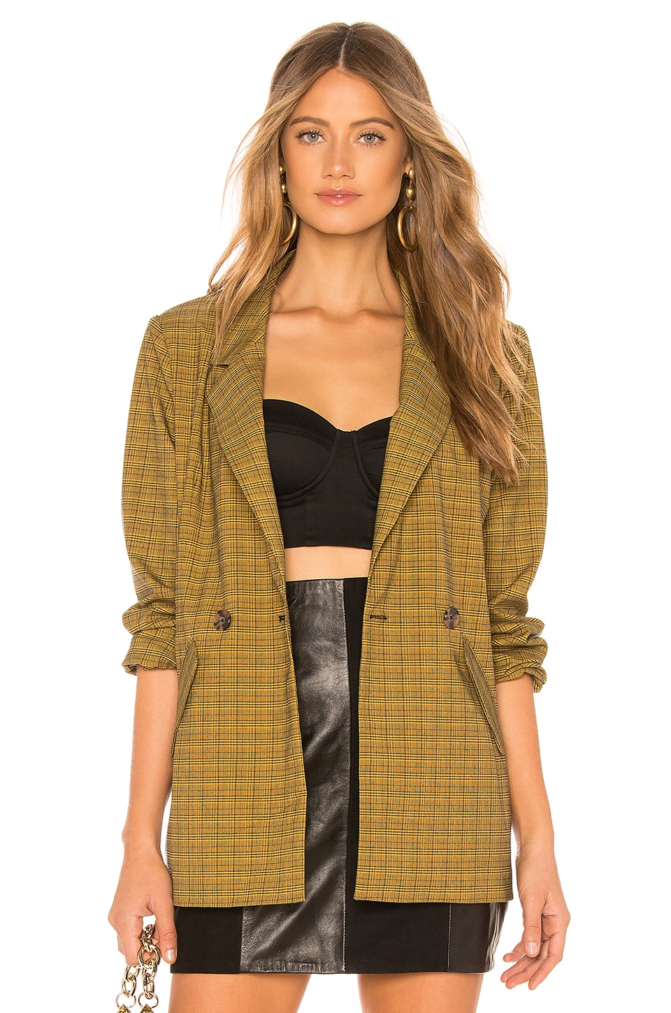 L'Academie The Hanna Jacket in Yellow Plaid