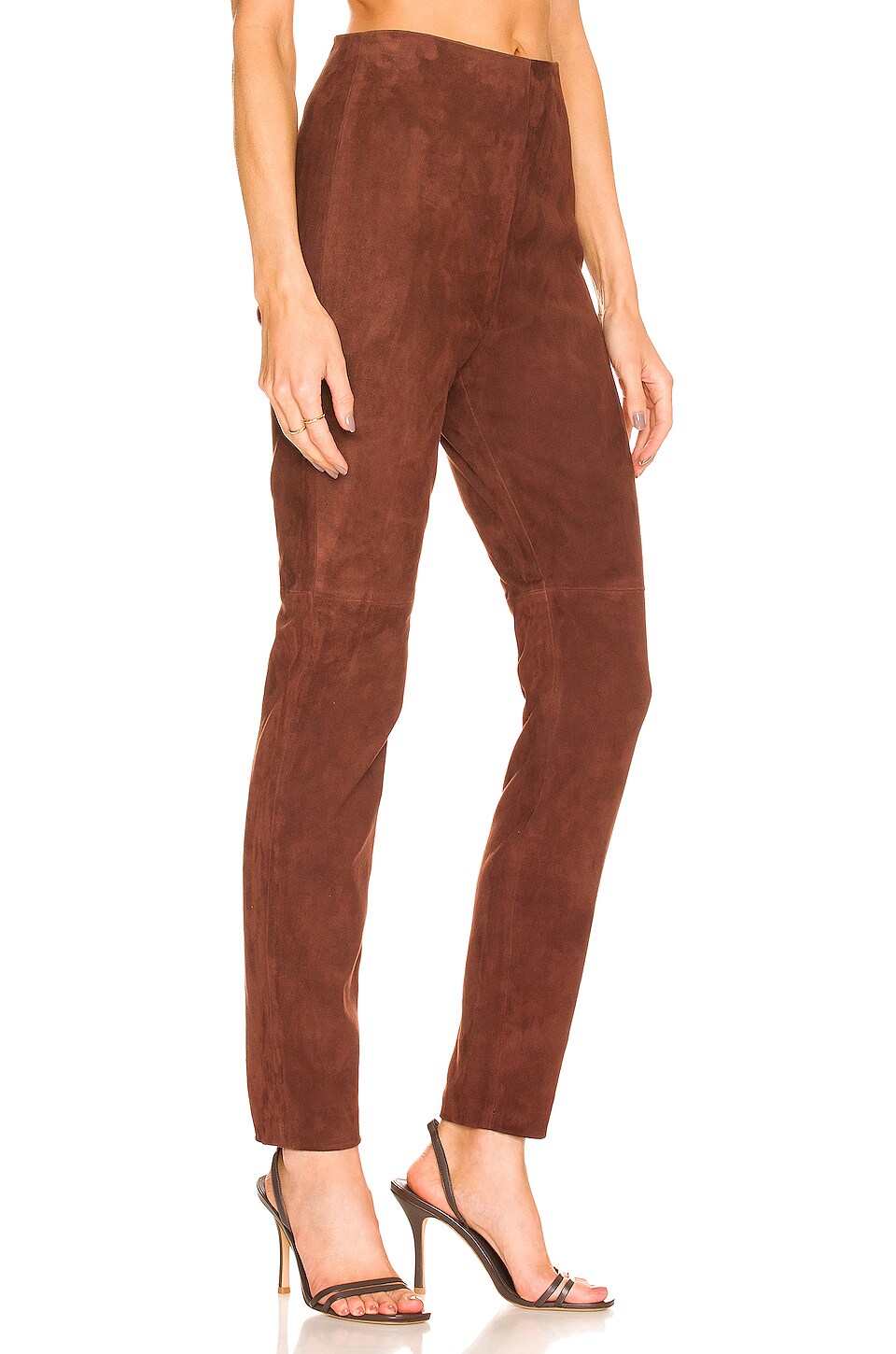 L'Academie Suede Leather Legging in Brown