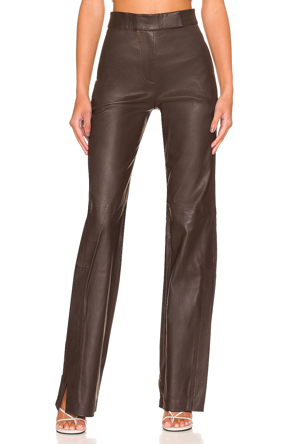 L'Academie Court Leather Pant in Brown
