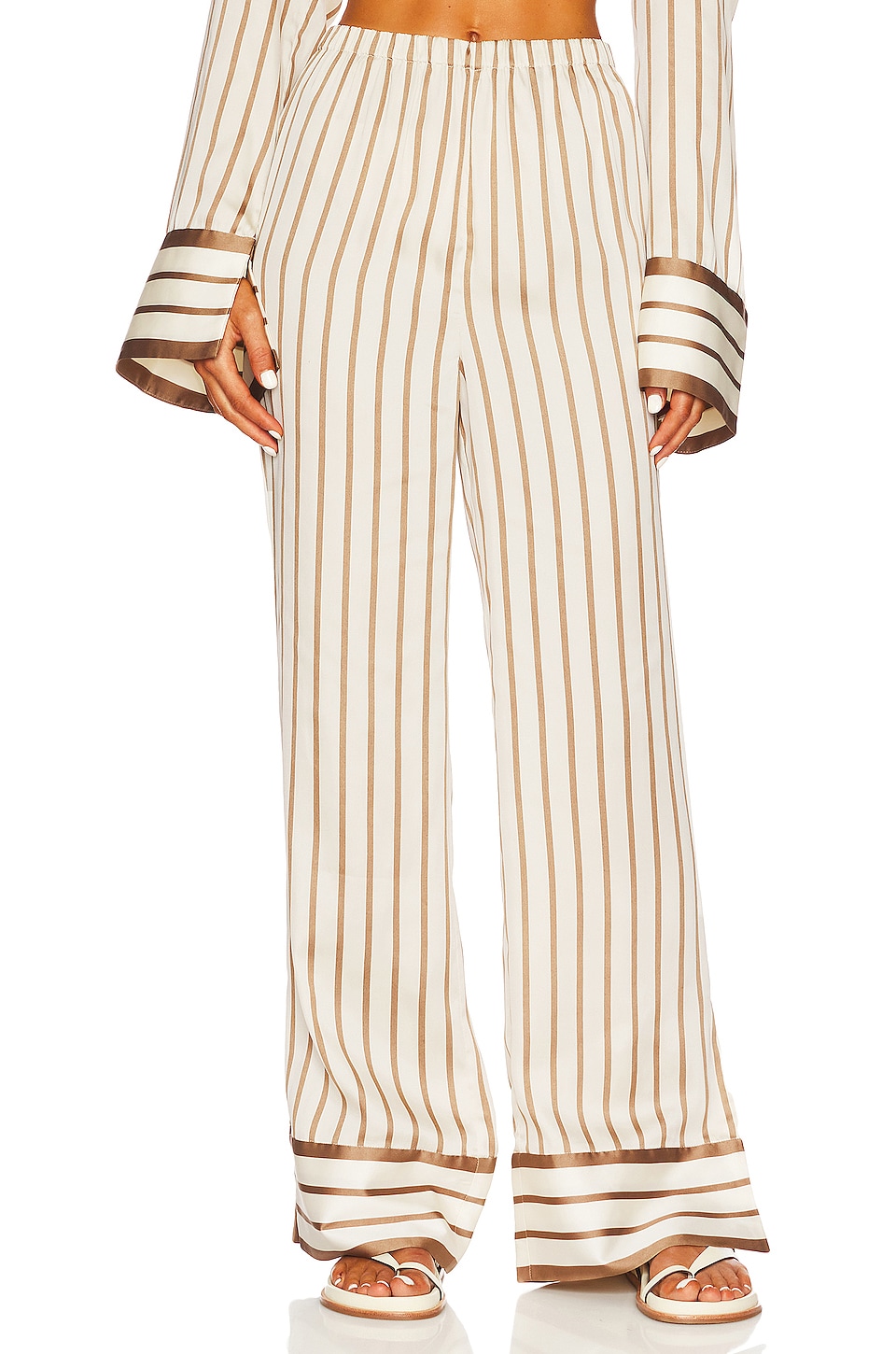 L'Academie The Rosie Pant in Brown & Ivory Stripe | REVOLVE