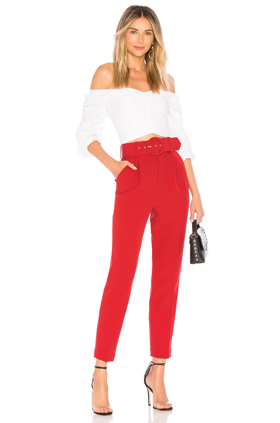 L'Academie The Mia Pant in Scarlet Red