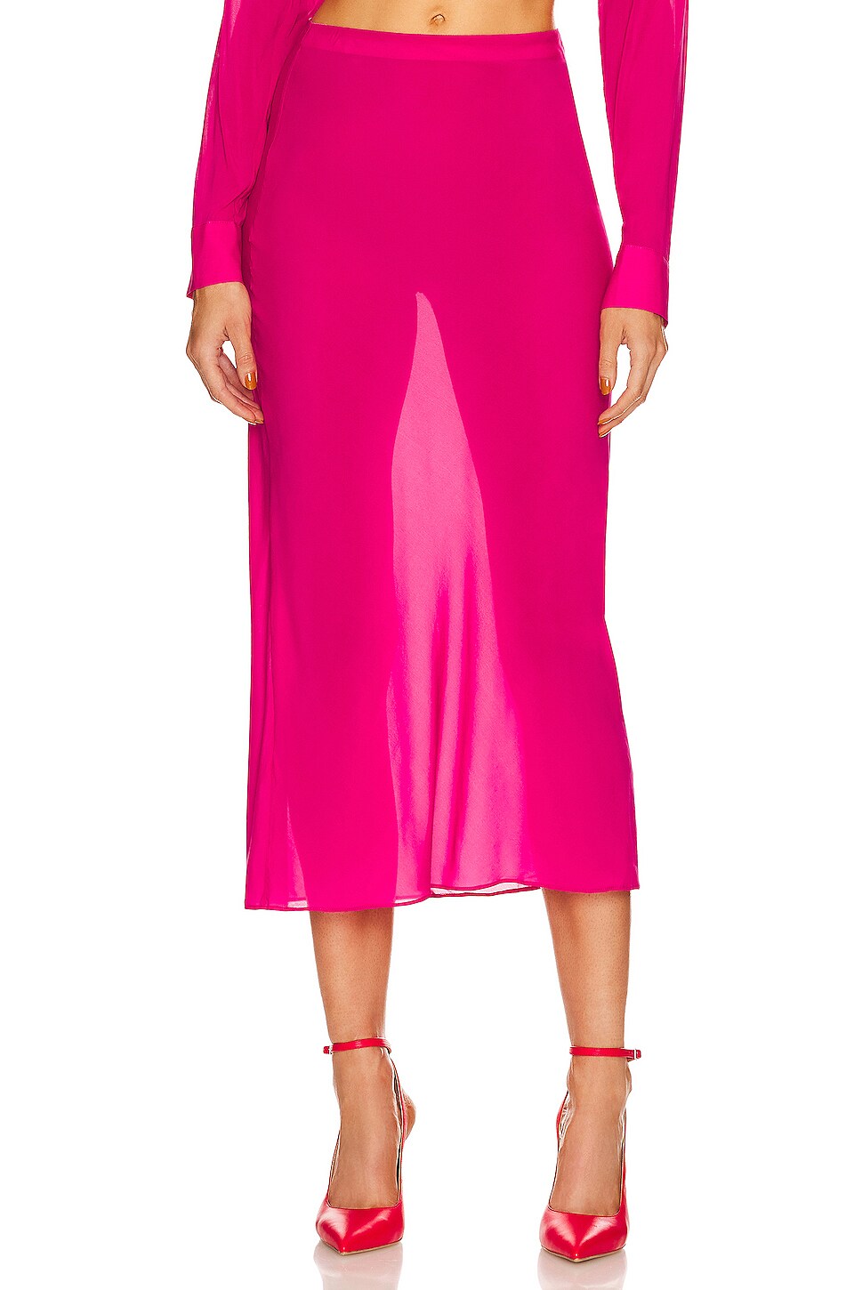 Pink midi 2024 slip skirt