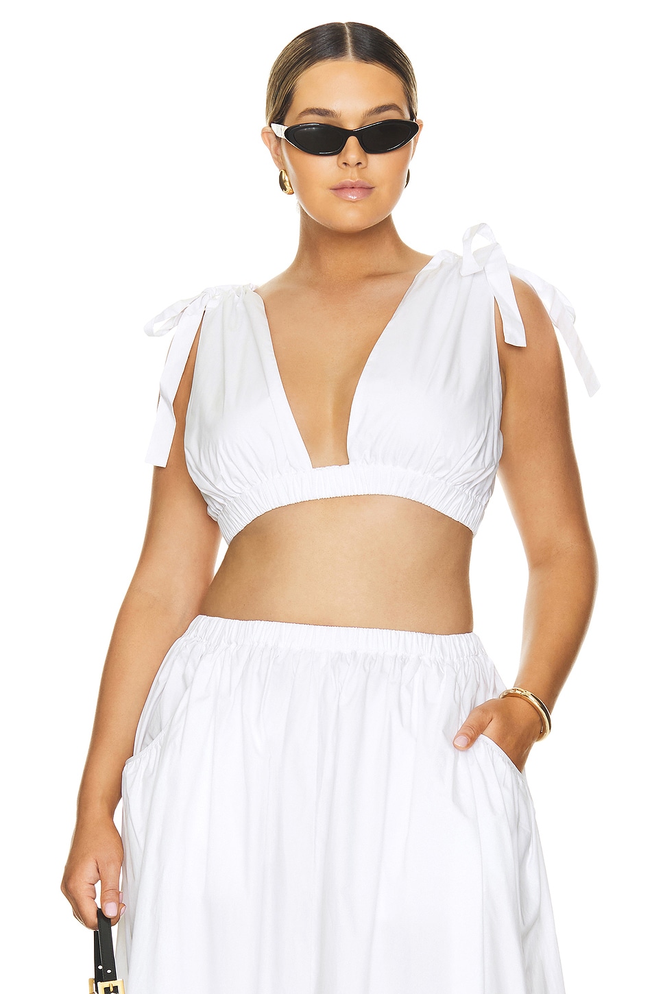 L'Academie by Marianna Arman Poplin Crop Top