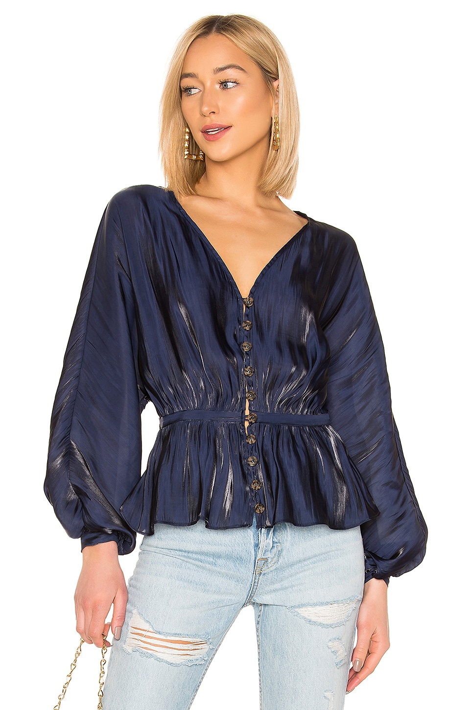 L'Academie The Diane Blouse in Eclipse | REVOLVE