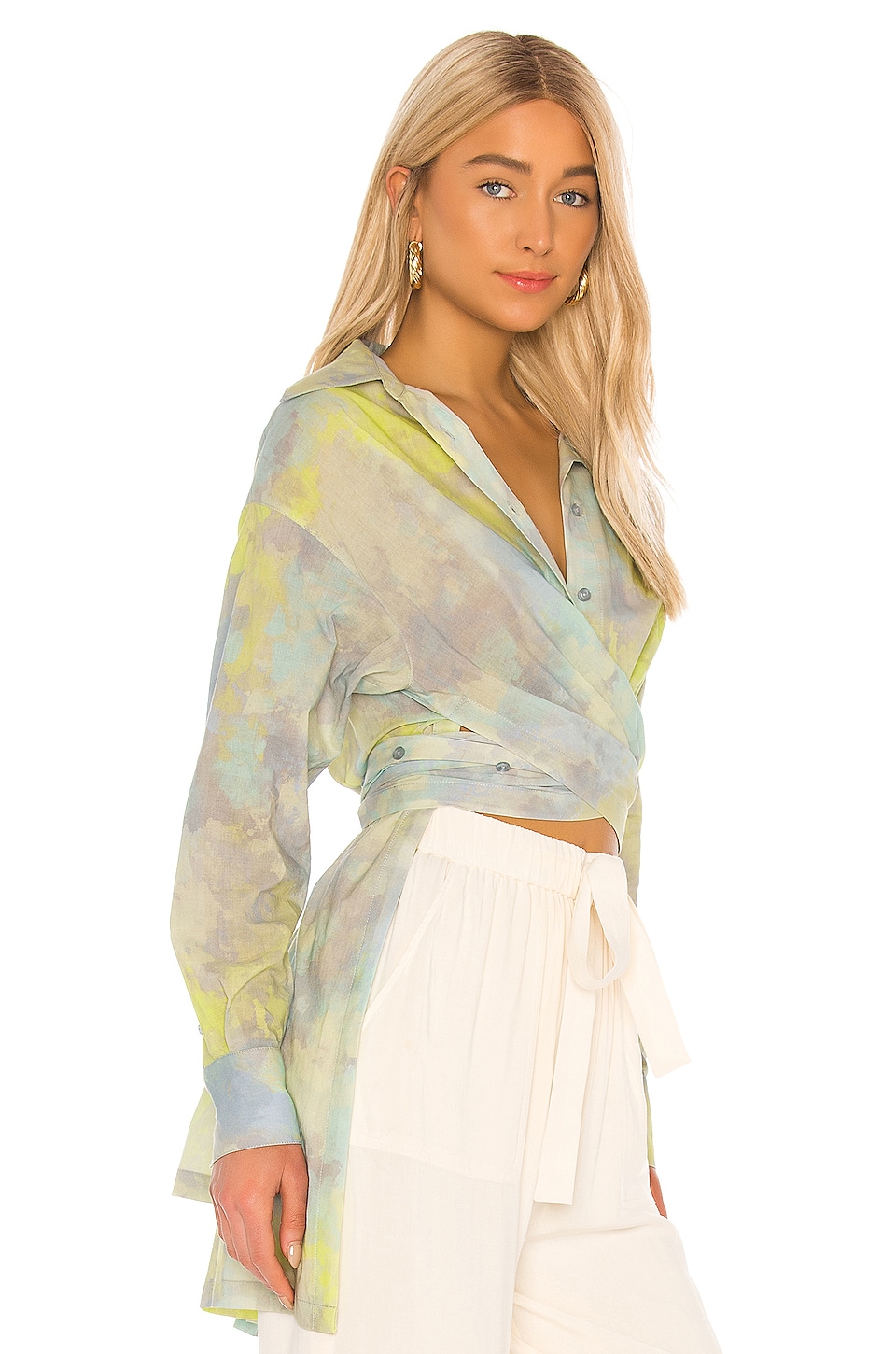 L'Academie The Mirielle Top in Multi Watercolor