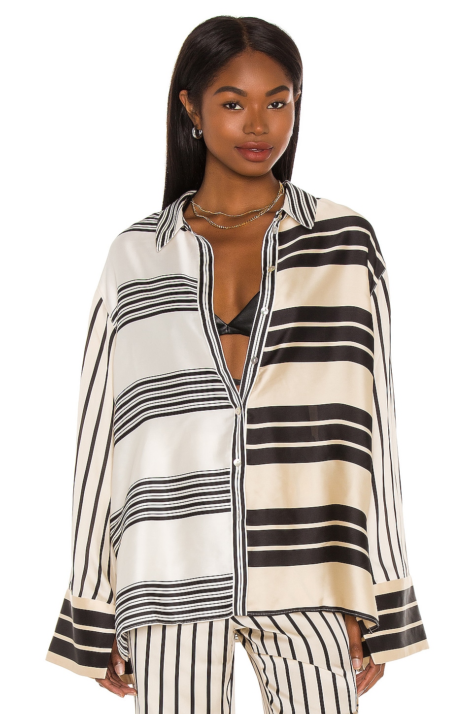 L'Academie The Katy Blouse in Multi Stripe