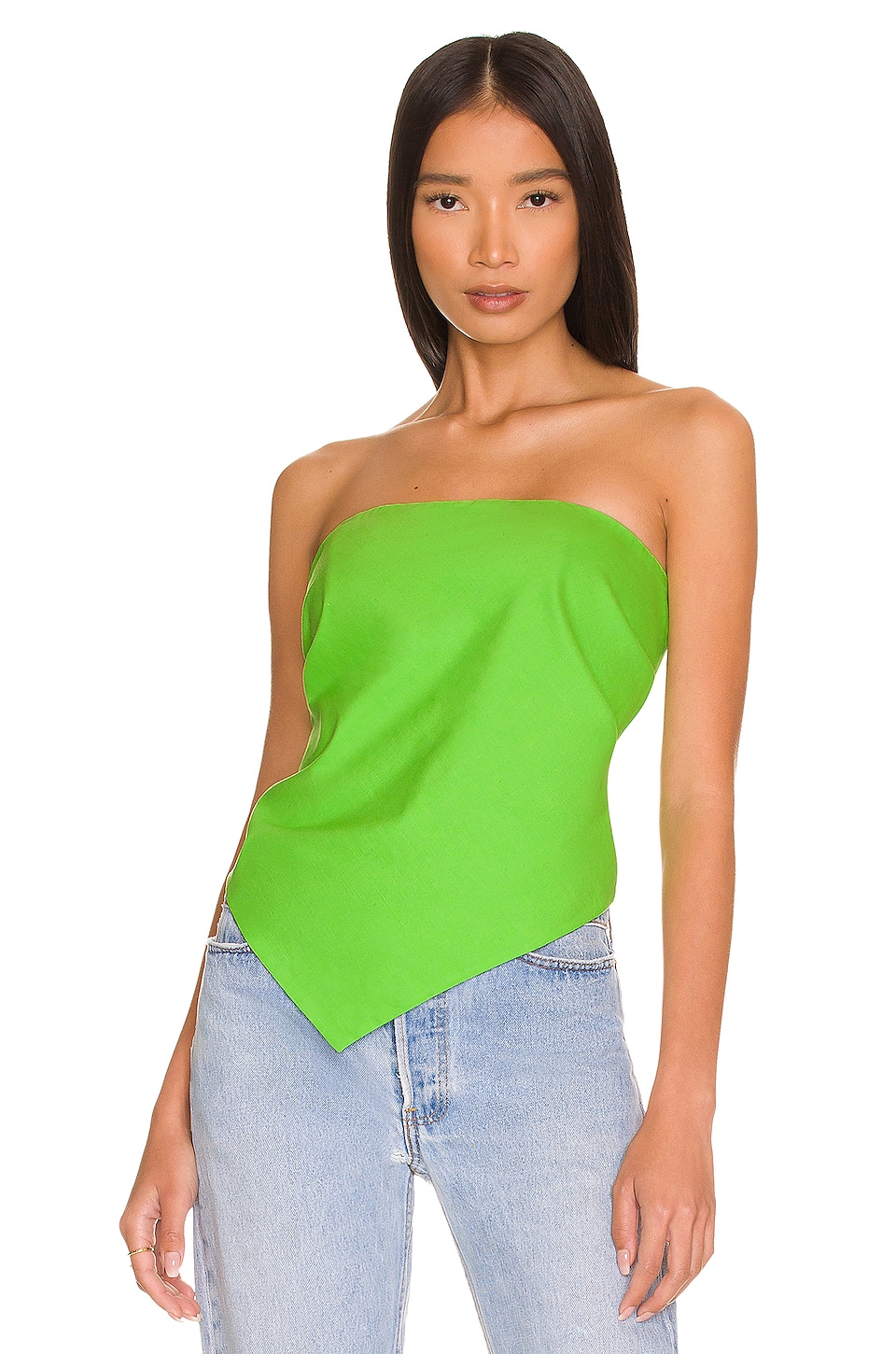 Revolve Women Clothing Tops Strapless Tops Taya Asymmetrical Top in Green. 