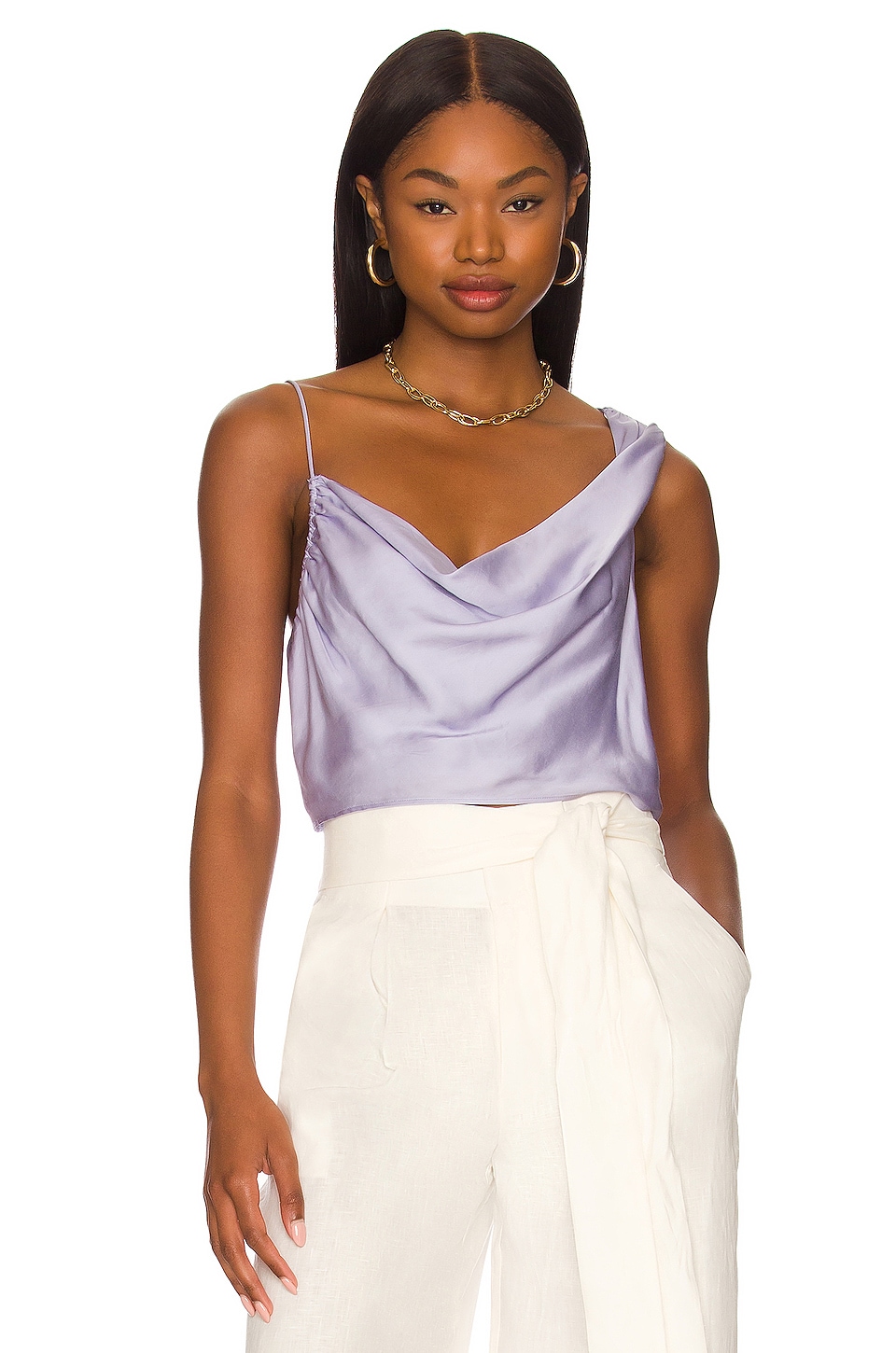 how to wear lavender - satin cami