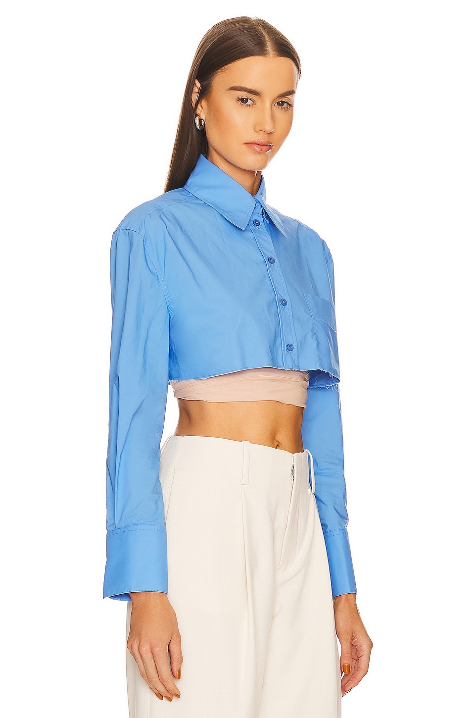 L'Academie Maureen Cropped Top in Classic Blue