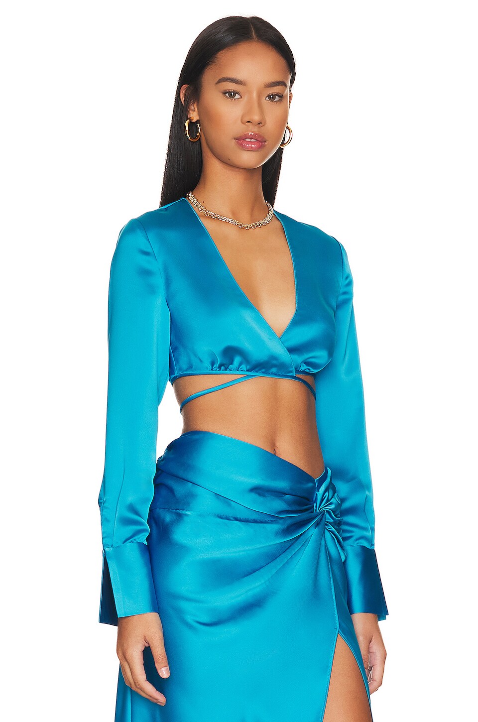 L'Academie Ottilie Top in Aqua Blue