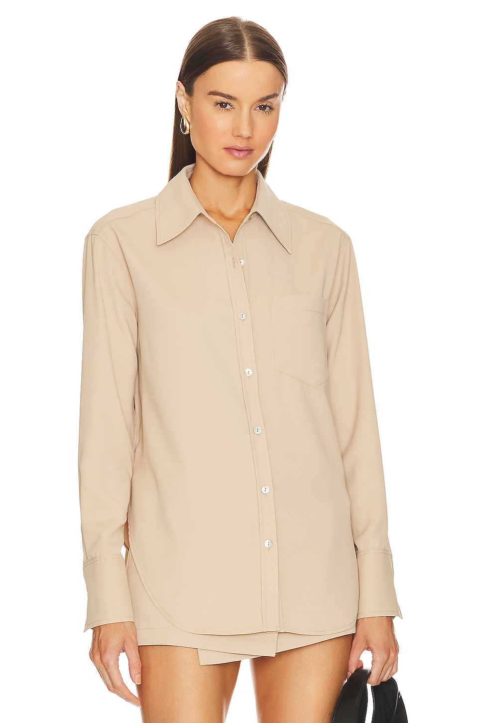 L’Academie Taupe Maxi Shirt Dress shops - XS