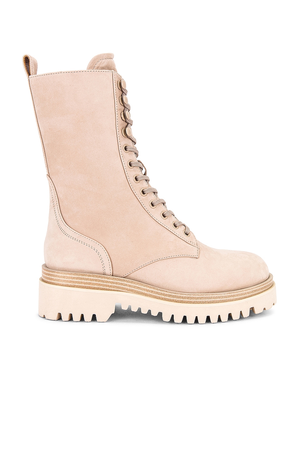 Lola Lace Up Boot in Nude