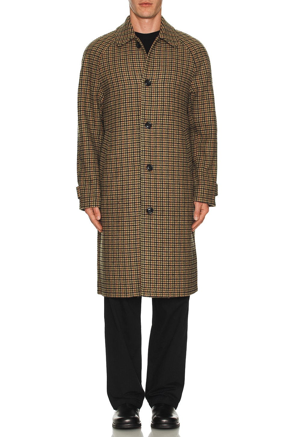 Michael Houndstooth Wool Coat - Thumbnail 3