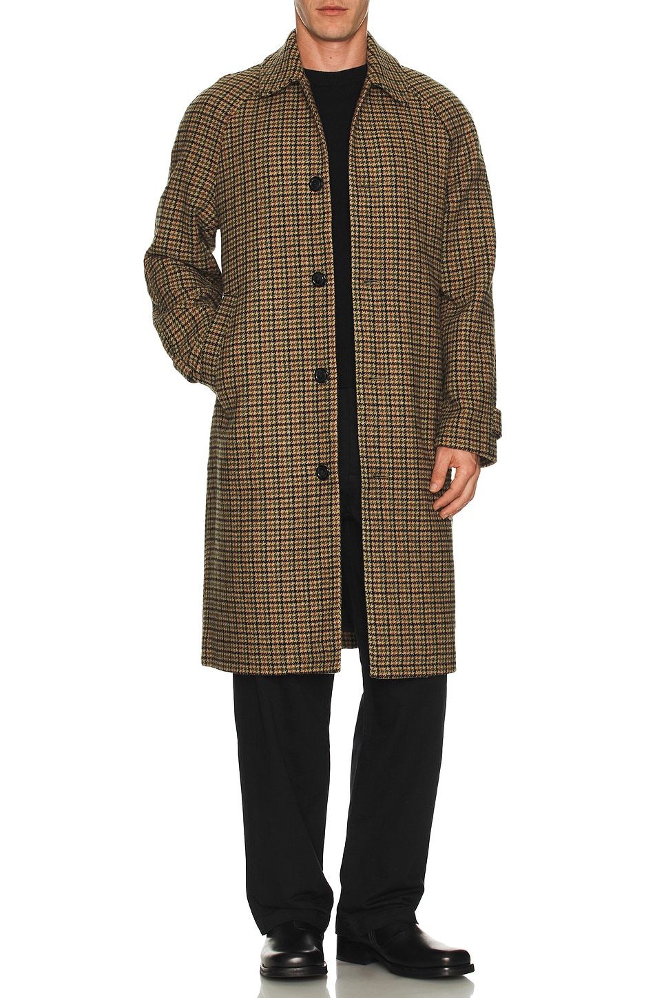 Michael Houndstooth Wool Coat - Thumbnail 4