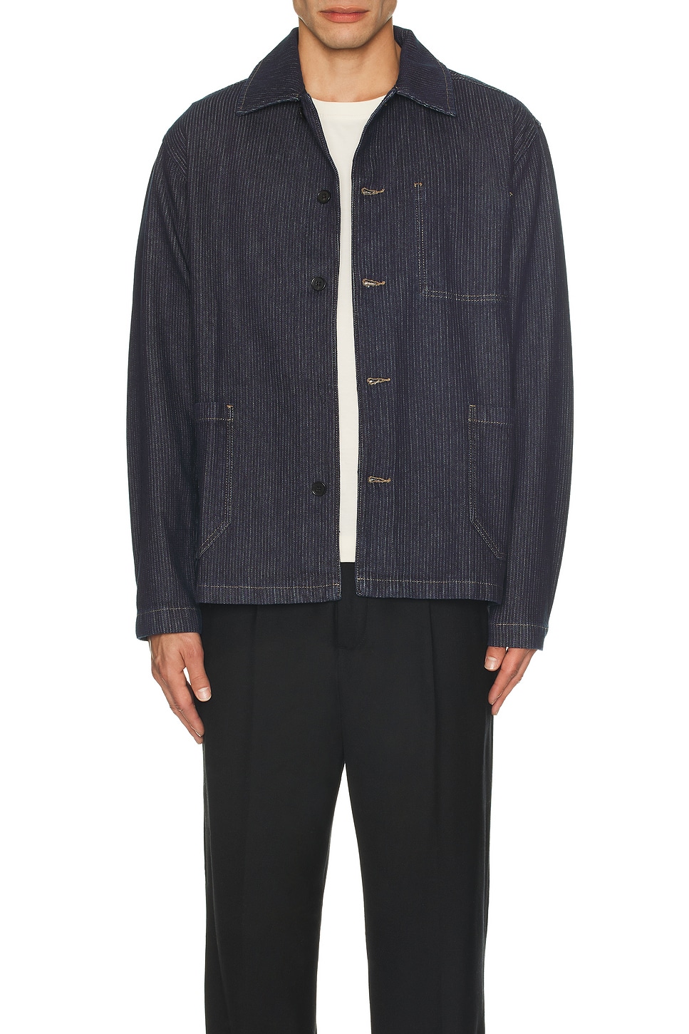 Hugh Denim Stripe Overshirt 2.0 - Thumbnail 4