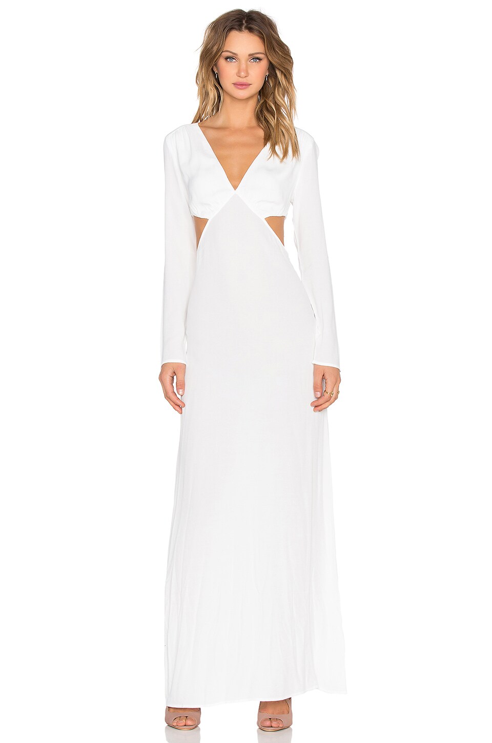 long ivory maxi dress