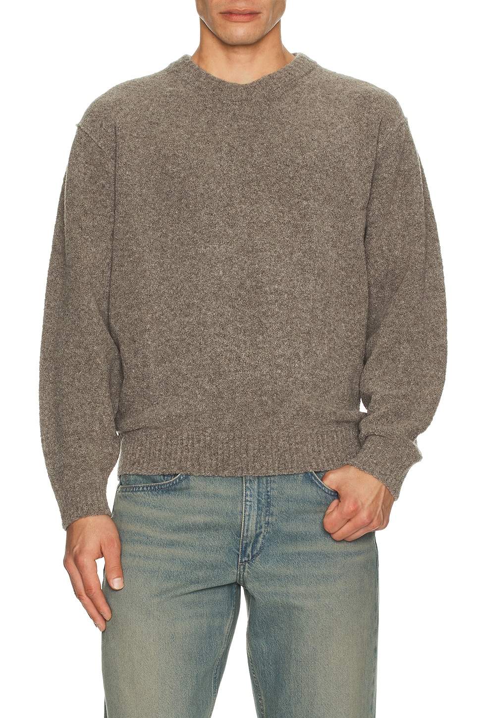 Le17Septembre Boucle Reverse Seam Pullover in Gray | REVOLVE