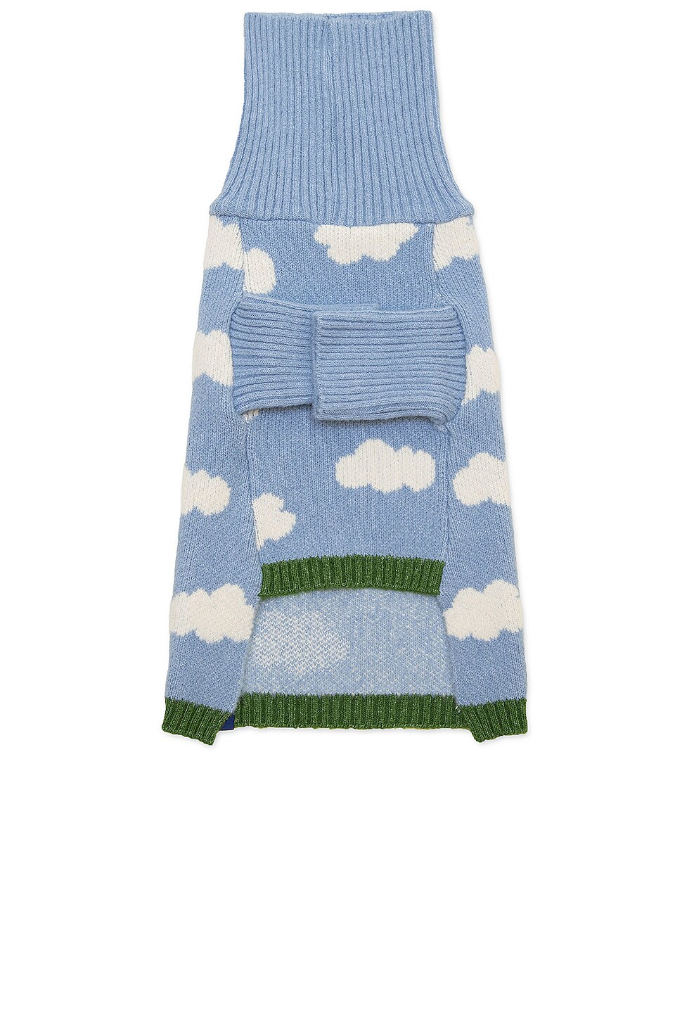 Little Beast Silver Linings Pet Sweater in Blue, Green, & White