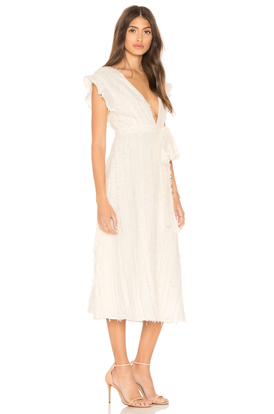 Line & Dot Vendetta Belted Dress in Ivory