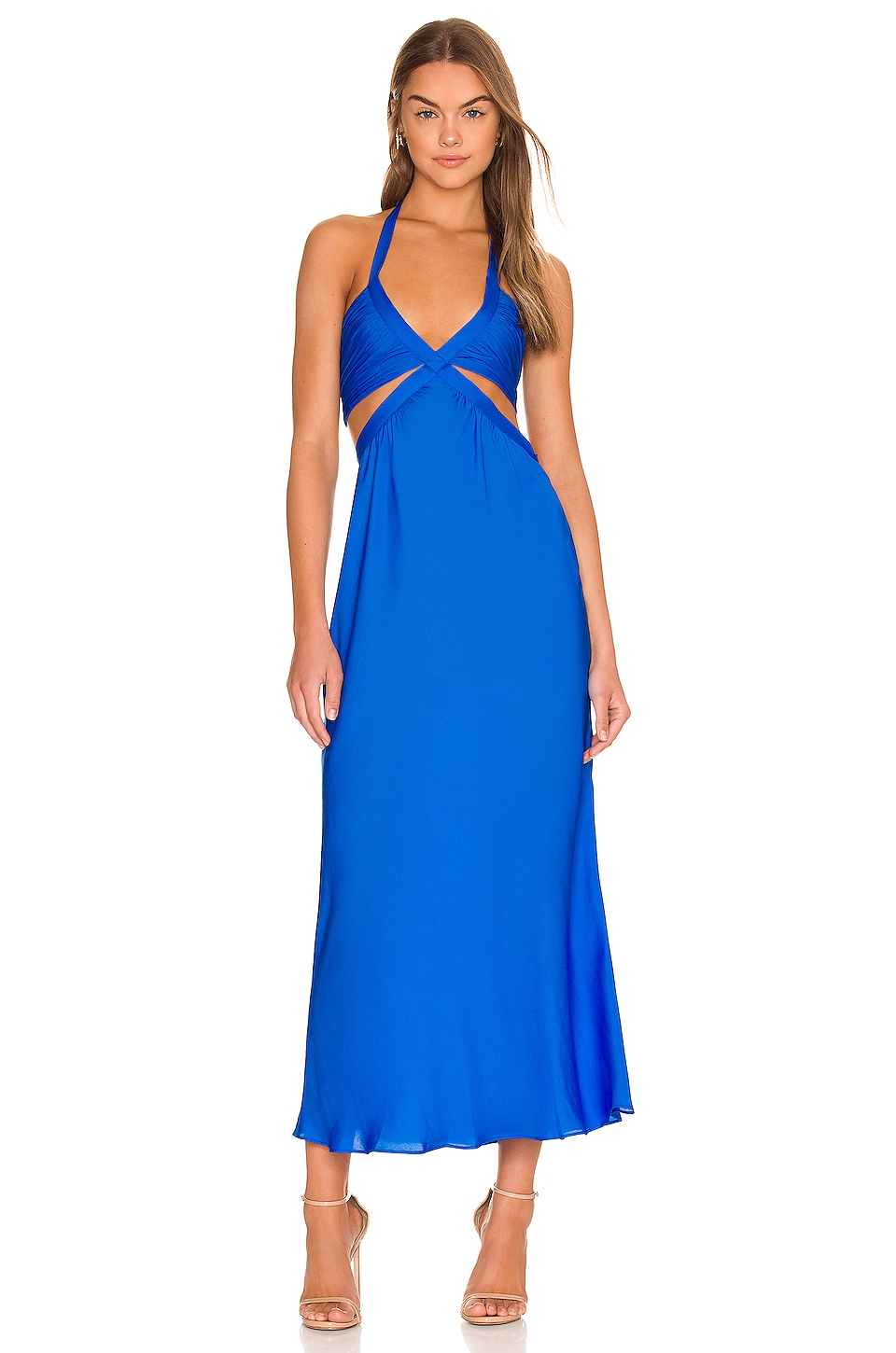 Line & Dot Kara Midi Dress in Cobalt Blue | REVOLVE