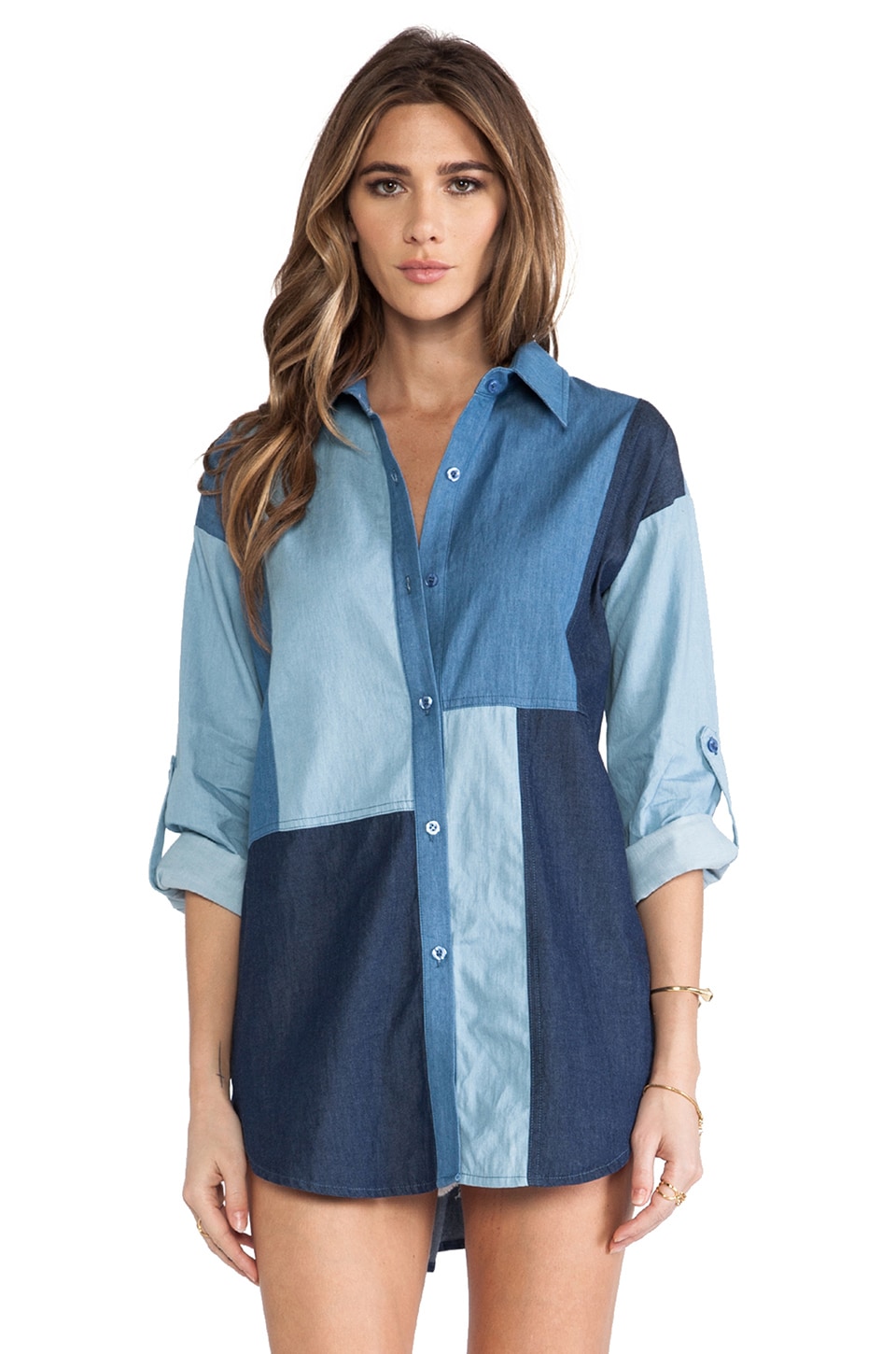 Mixed Media Shirt Dress