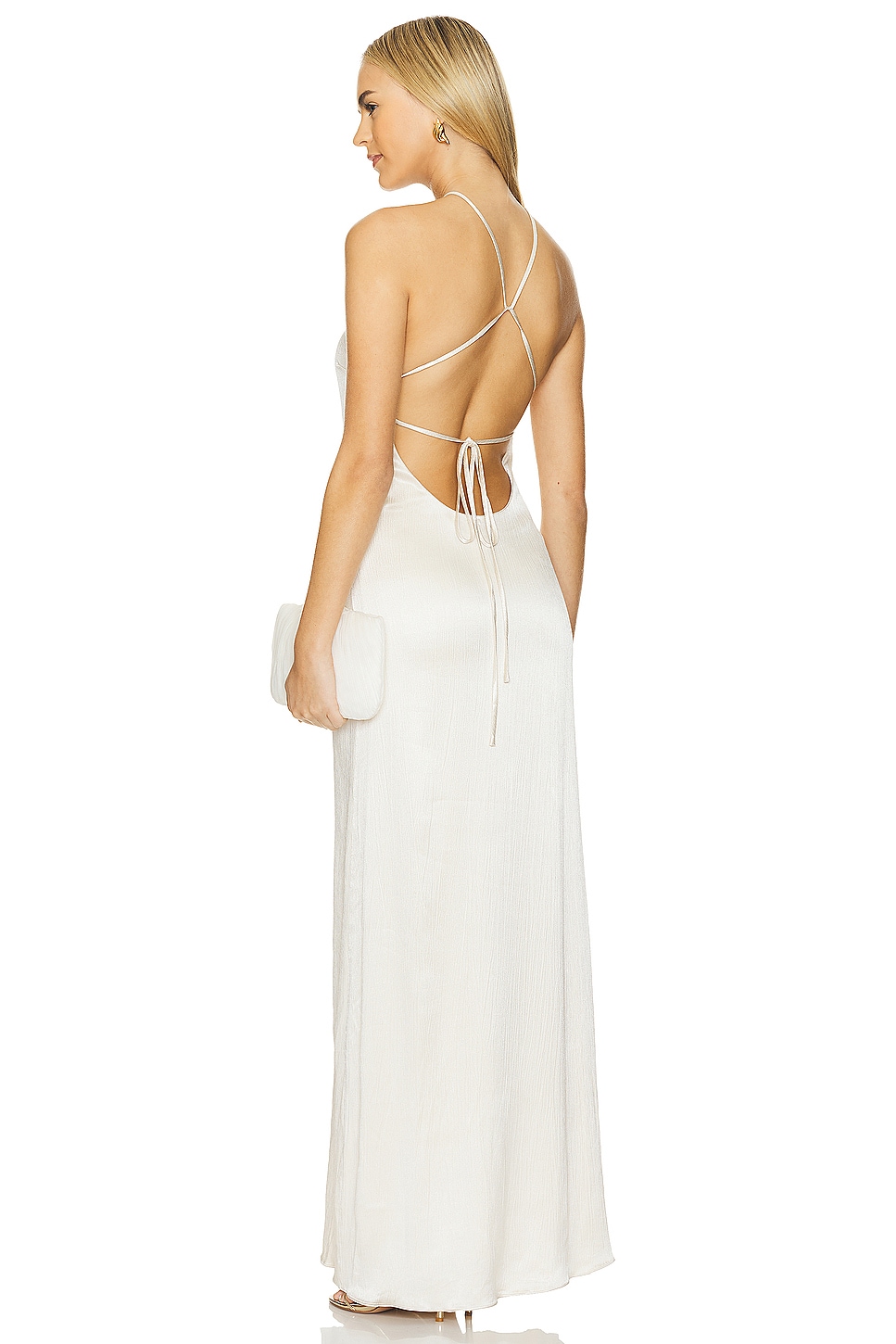 Glossy Halter Maxi Dress
