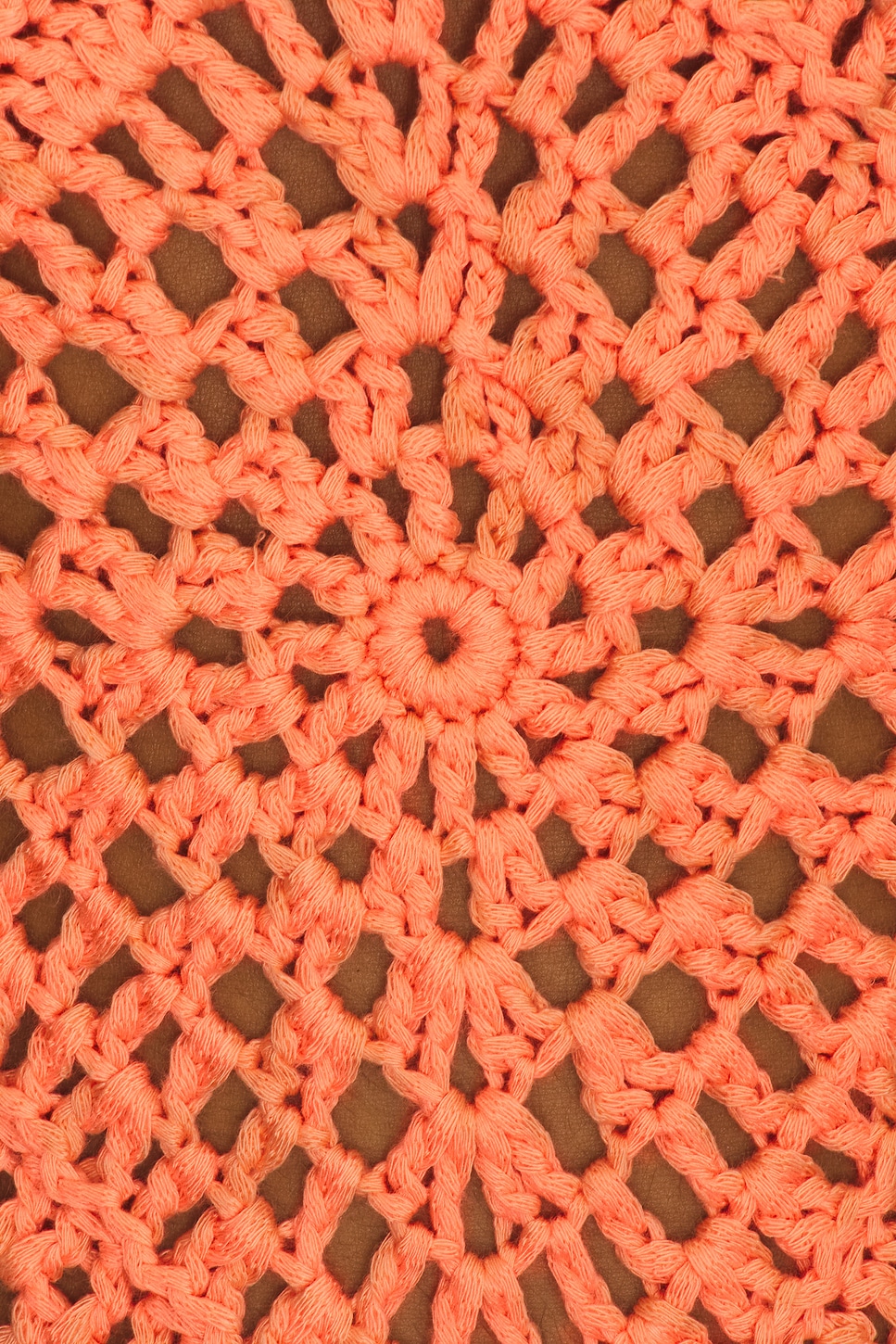Line & Dot Wandering Crochet Dress in Coral | REVOLVE