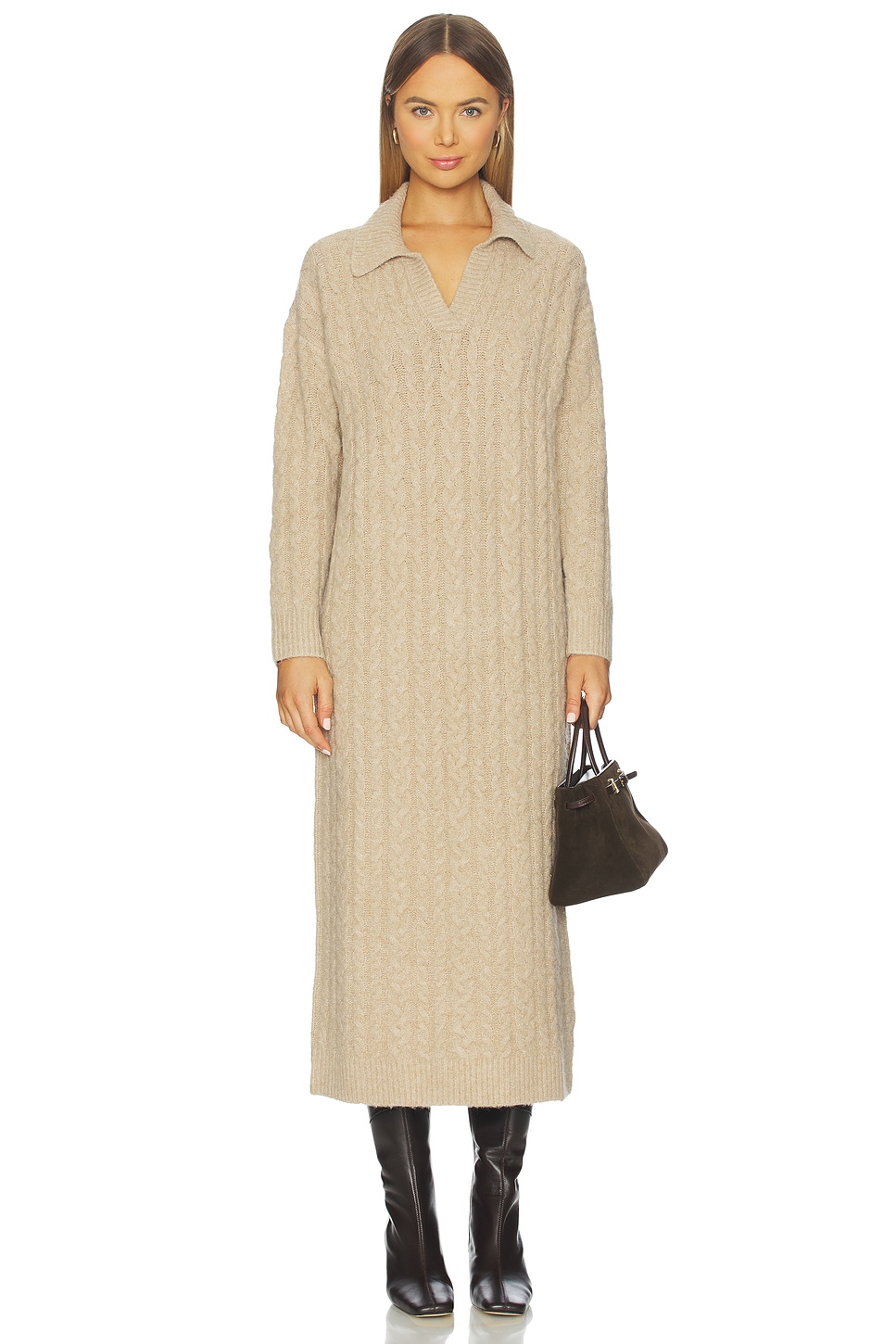 beige a line dress Kauai Ruffle Tier Maxi Dress M