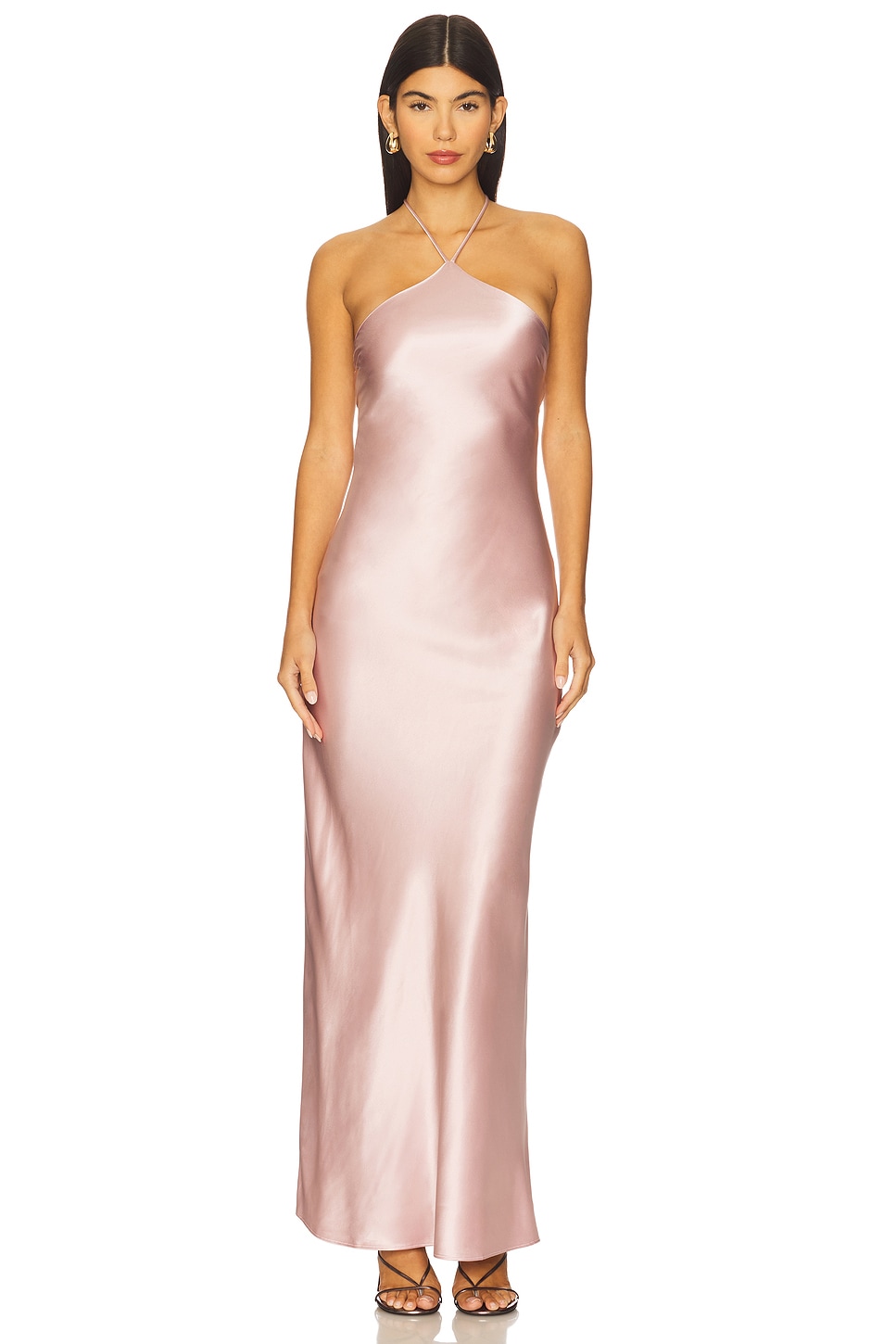 chinese dress ladies Strappy-Back Long Satin A-Line Prom Dress with Pockets Indigo / 2