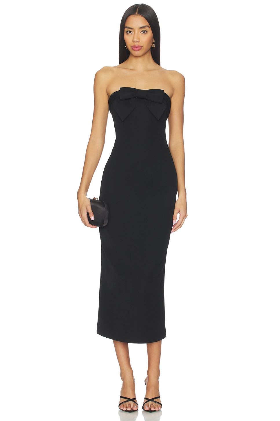 Line & Dot Elodie Midi Dress in Black | REVOLVE