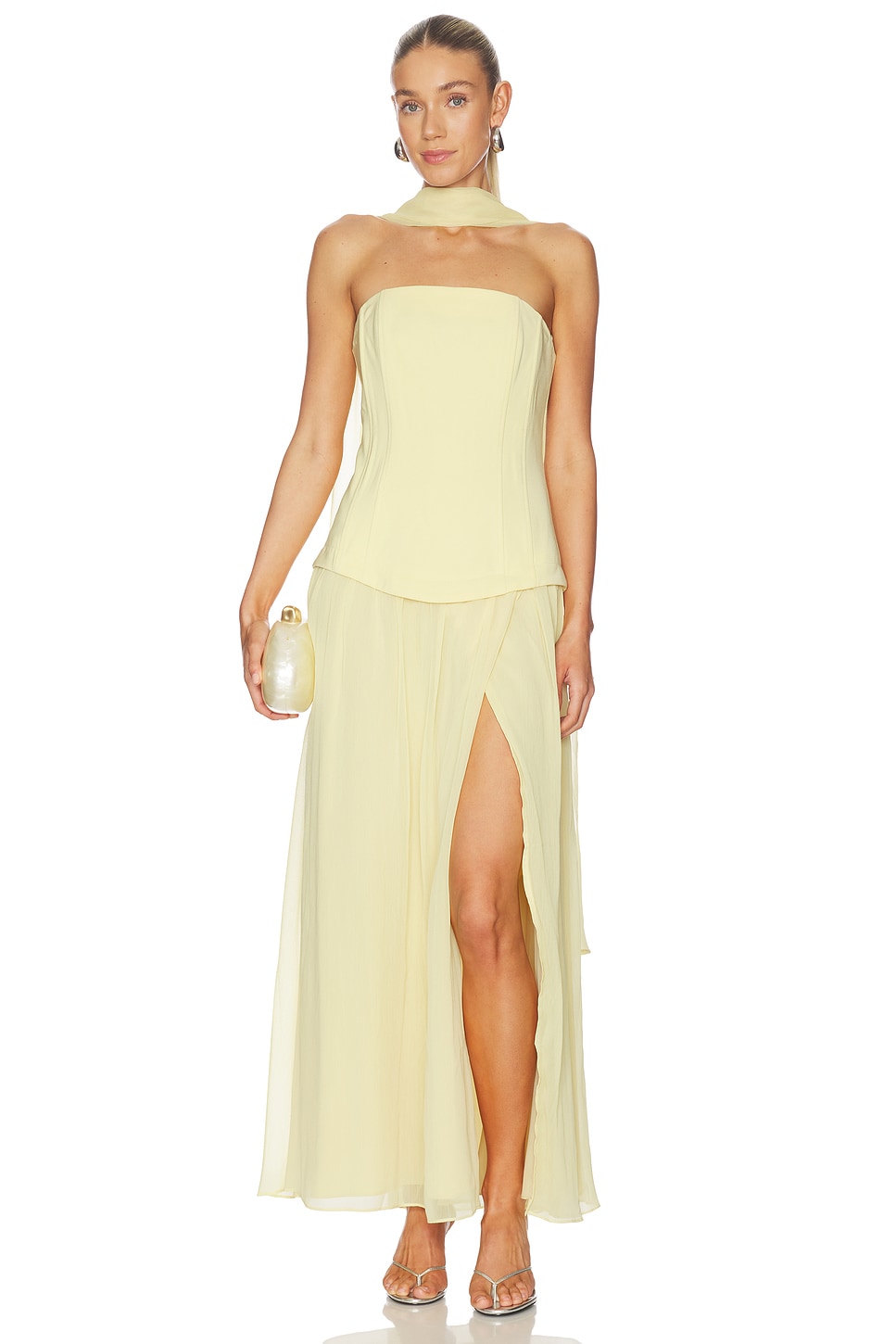 line and dot yellow dress Marga Mini Dress