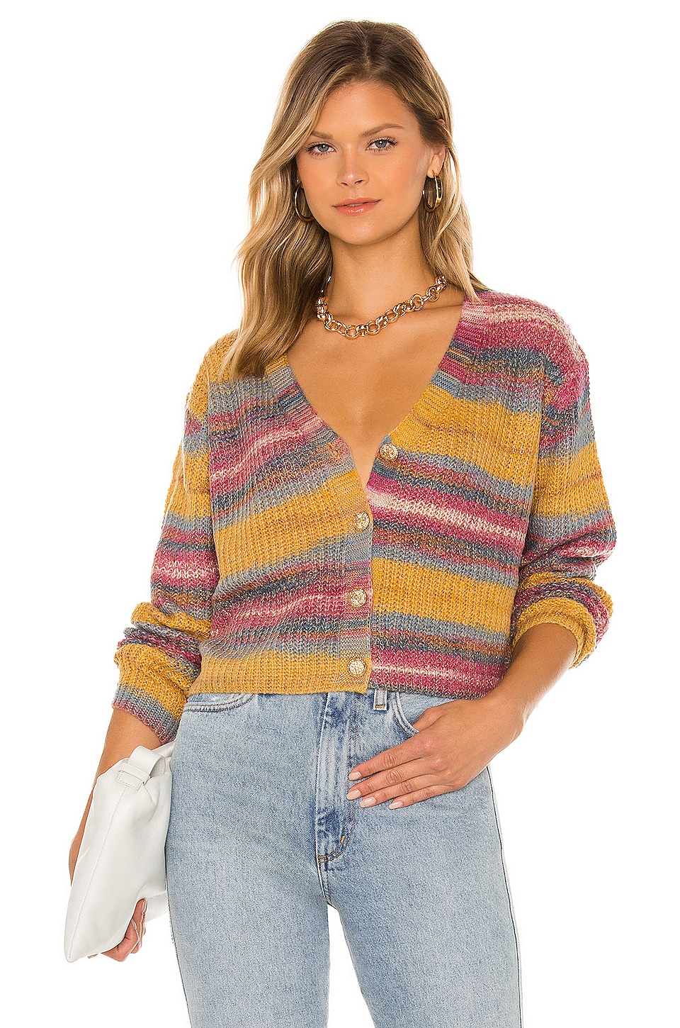 Line & Dot Be Mine Multi Sweater in Mustard Multi