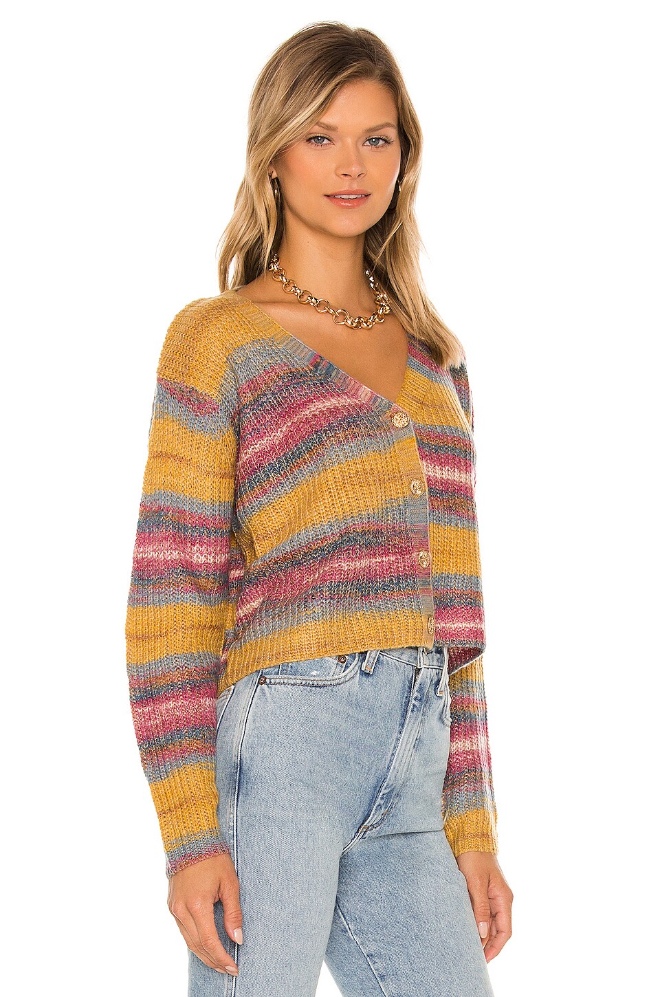 Line & Dot Be Mine Multi Sweater in Mustard Multi